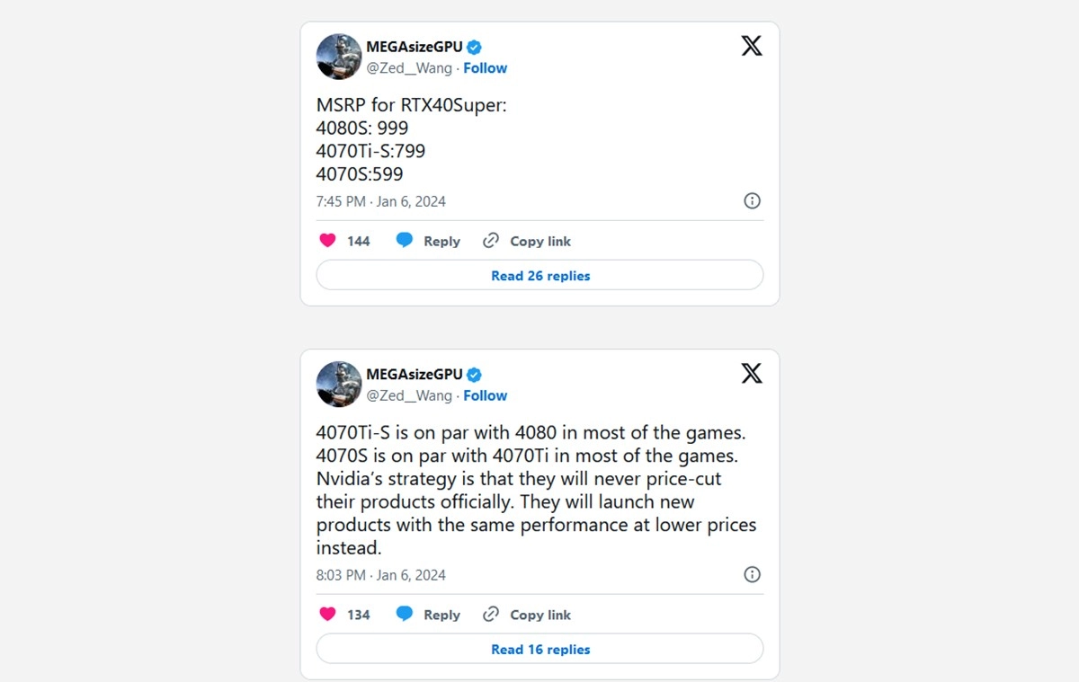 Les tarifs des futures NVIDIA RTX 4000 SUPER fuitent !