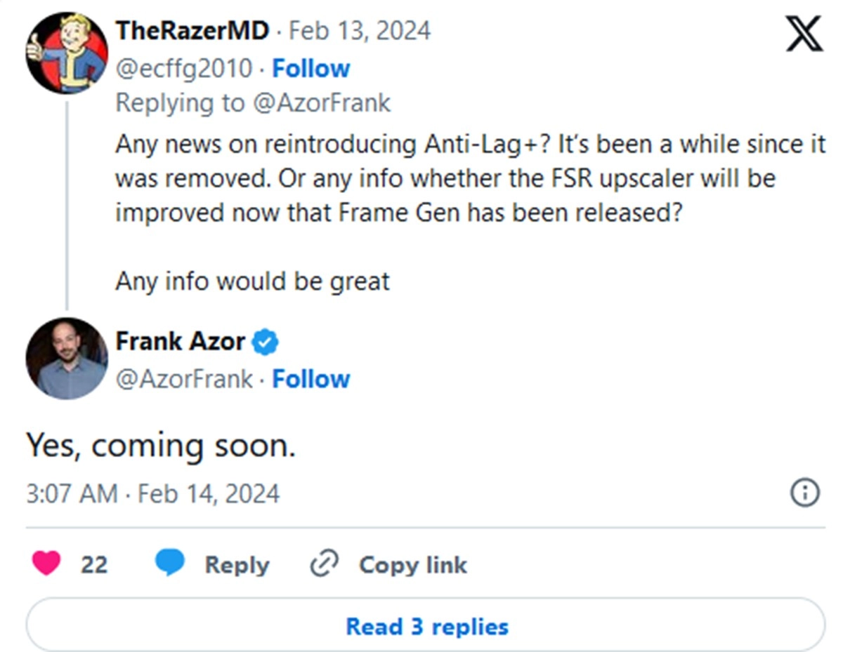 La technologie Anti-Lag+ d'AMD ferait bient�t son retour !