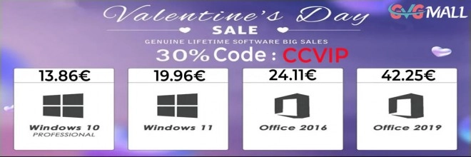 Offrez � Valentin, Windows 11 pour 19 euros, avec GVGMALL