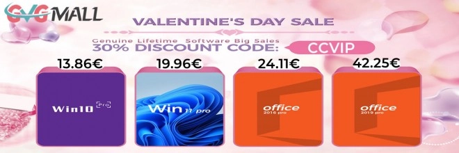Rattrapez-vous pour la Saint-Valentin et offrez Windows 10 � 13 euros avec GVGMALL