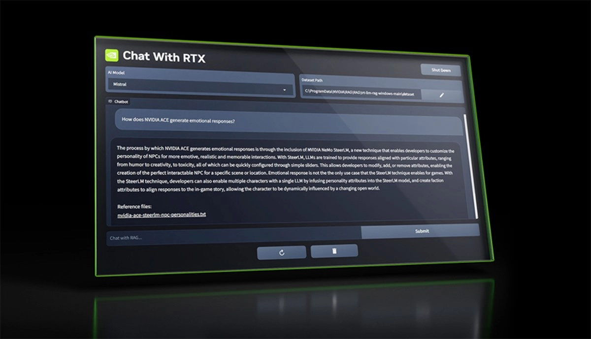 Chat With RTX : un chatbot local gr�ce � votre NVIDIA Geforce