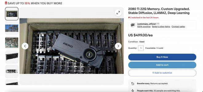 WTF : des cartes graphiques RTX 2080 Ti avec 22 Go de VRAM sont en vente sur ebay !