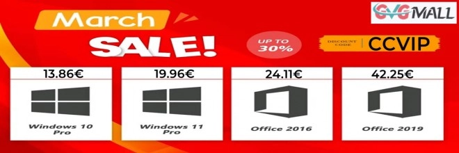 Seul en Mars, achetez Windows 10 � 13 euros et Windows 11 pour 19 euros avec GVGMALL