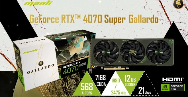 Manli annonce des RTX 4070 et 4070 Ti Gallardo en deux slots
