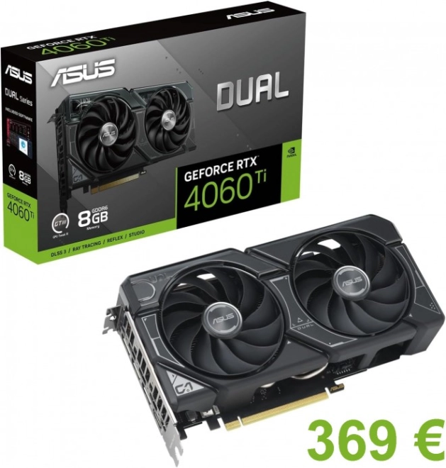 La ASUS DUAL NVIDIA GeForce RTX 4060 Ti disponible � 369 euros
