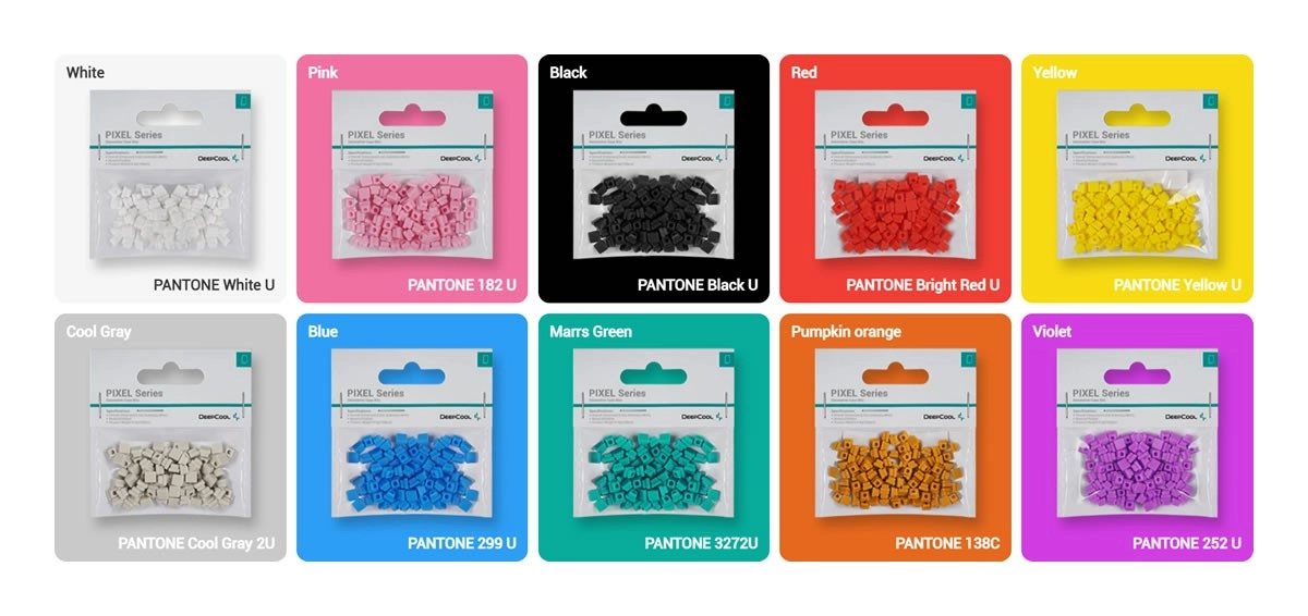 Plein de carr�s color�s chez DeepCool pour personnaliser les boitiers