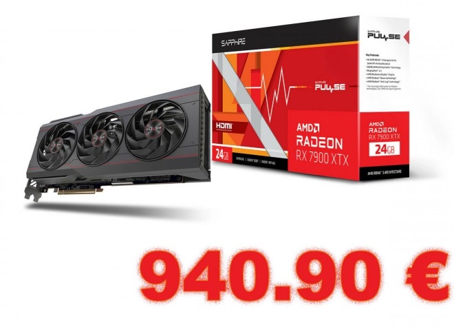 La Radeon RX 7900 XTX, le haut de gamme AMD, affich�e � 940 euros, son prix le plus bas