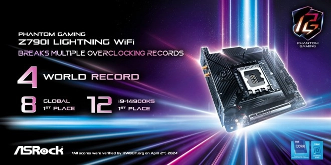 4 nouveaux records du monde avec les Z790I et B760I Lightning WIFI d'ASRock