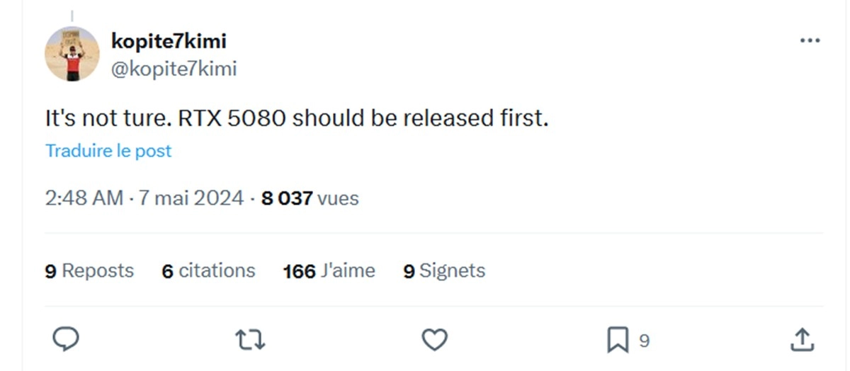 Et si la RTX 5080 �tait la premi�re ?