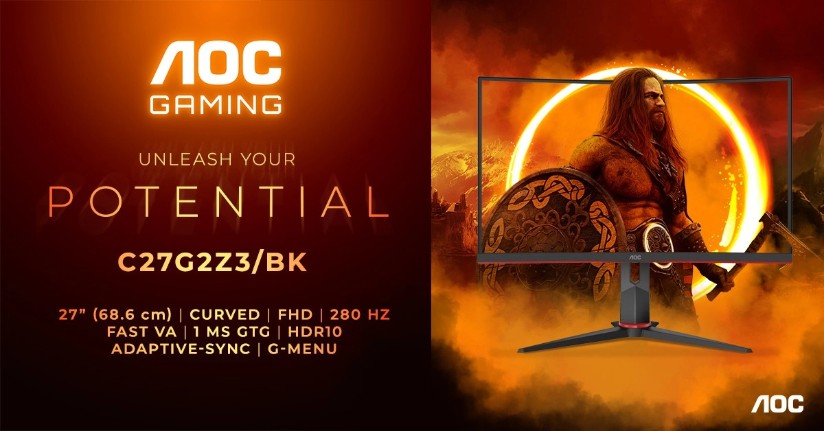 AOC GAMING C27G2Z3/BK: Tracez votre voie vers la victoire avec 280 Hz