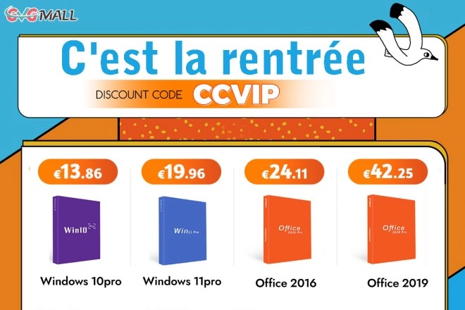 Pour ton PC et la rentr�e, Windows 10 � 13 euros ou Windows 11 � 19 euros !!!