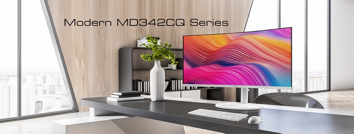 MSI annonce le Modern MD342CQP, un �cran UWQHD � 120 Hz con�u pour le travail.