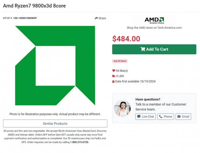 AMD Ryzen 7 9800X3D : Un tarif de 484 dollars ???