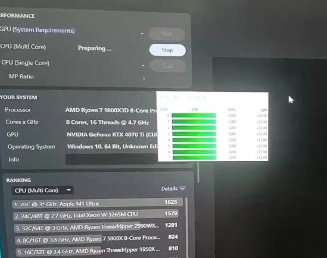 AMD Ryzen 7 9800X3D : + 20 � + 28 % sous Cinebench par rapport au 7800X3D !!!