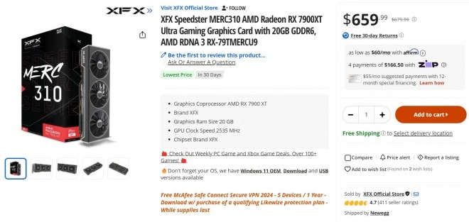 La RX 7900 XT d'AMD tombe � 659 dollars aux USA et vous savez quoi, c'est moins cher en France !!!