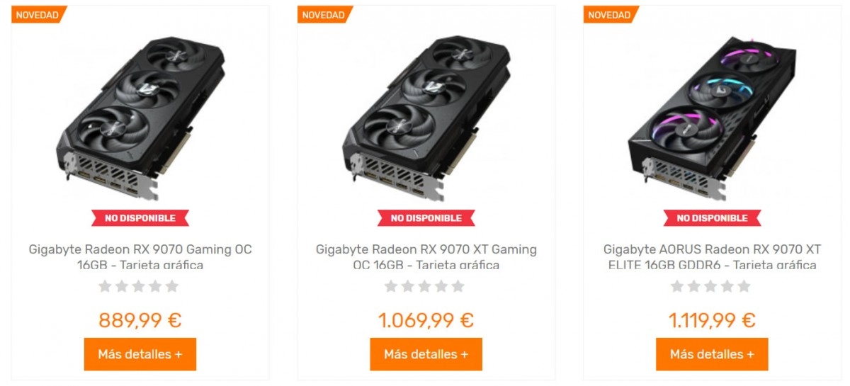 Des GIGABYTE RX 9070 et RX 9070 XT dans la nature, � partir de 889.99 euros