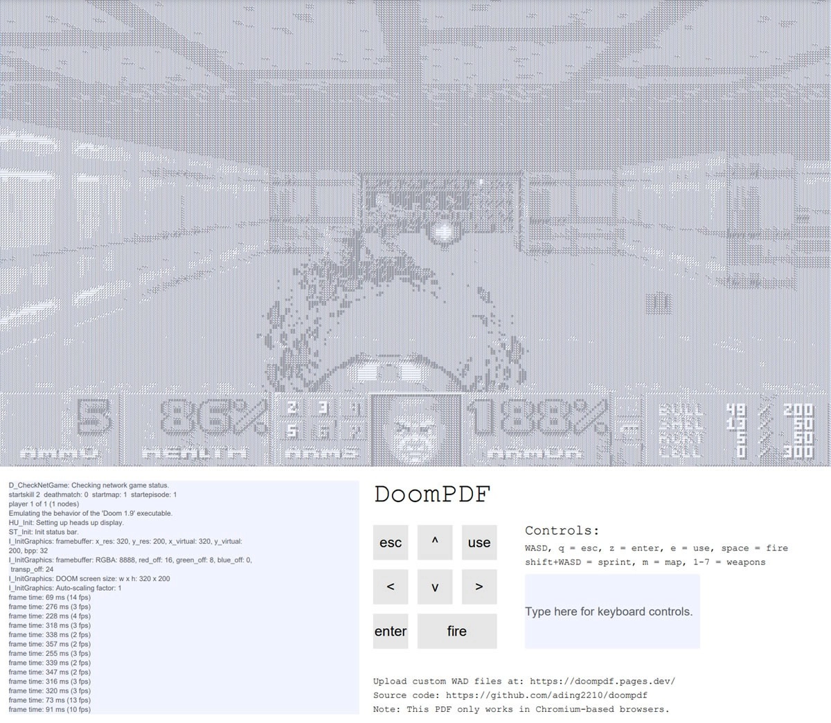 DOOM d�sormais jouable dans un pdf de 6.19 Mo
