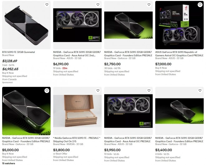 On peut d�j� pr�commander sa RTX 5090 aupr�s des SCALPERS !!! Jusqu'� 7000 dollars...
