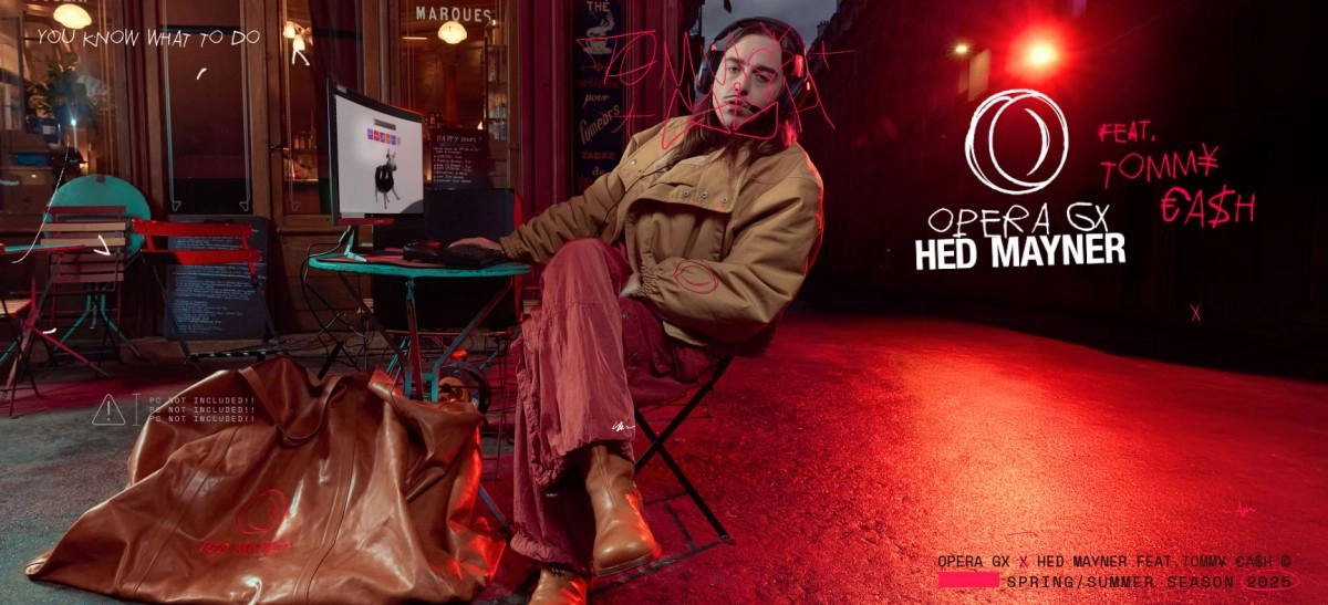 Opera GX s'associe � Hed Mayner pour une collection d'habits (et un gros sac)