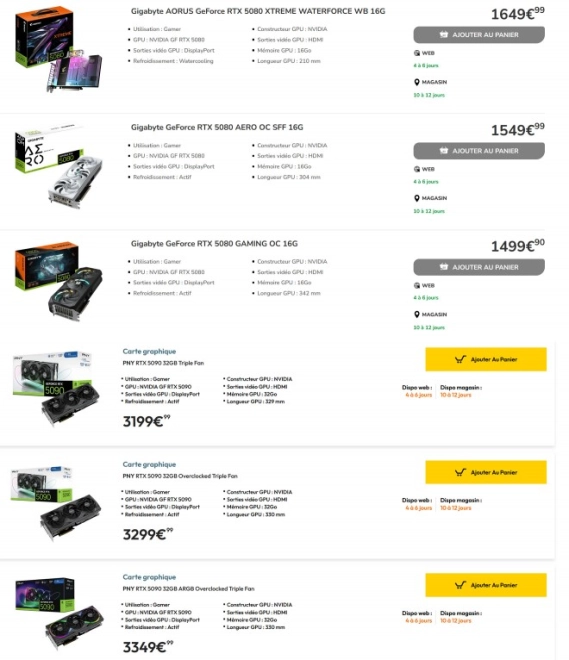 C'est le jour 5, celui qu'on retient, toujours pas de 5080 et 5090 !!!