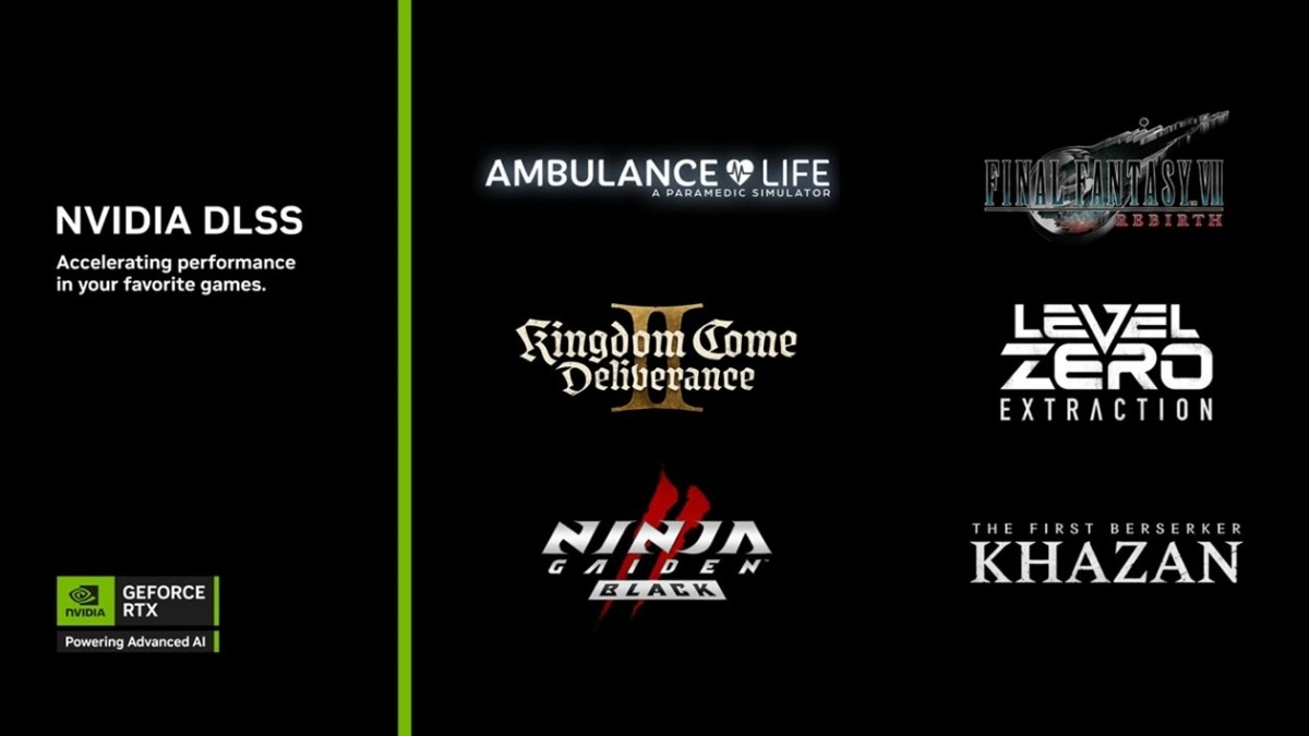 NVIDIA parle DLSS4 avec plusieurs jeux, dont Kingdom Come : Deliverance II et FINAL FANTASY VII REBIRTH