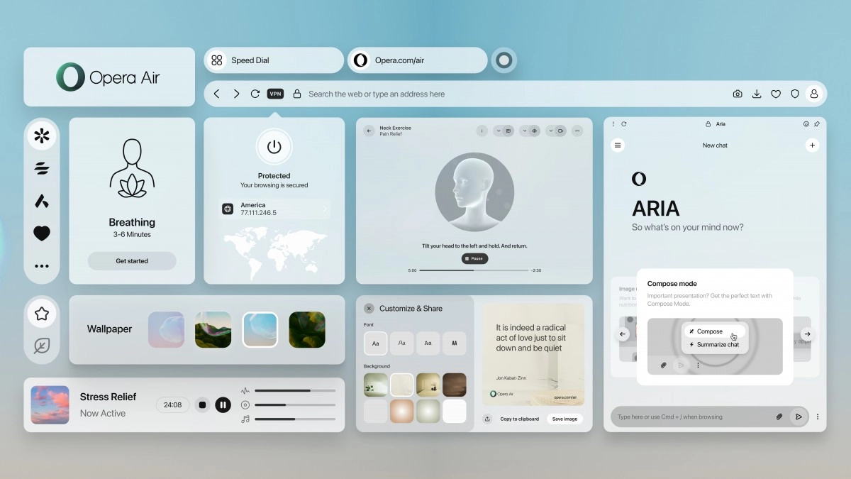 Opera lance le navigateur Opera Air, pour plus de pauses sereines