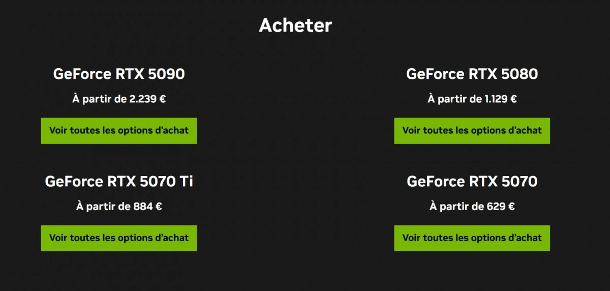 NVIDIA baisse les taifs recommand�s des RTX 5000