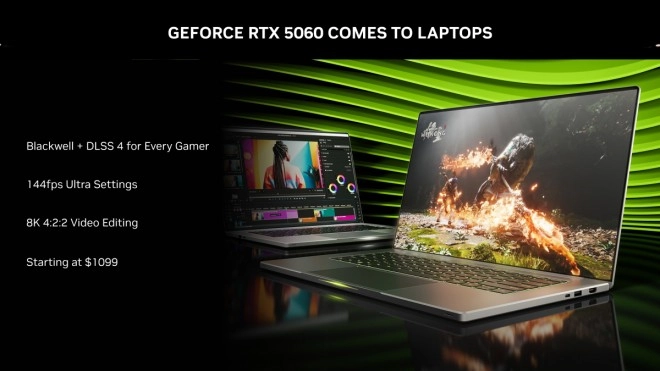 NVIDIA d�voile sa nouvelle puce GeForce RTX 5060 Laptop
