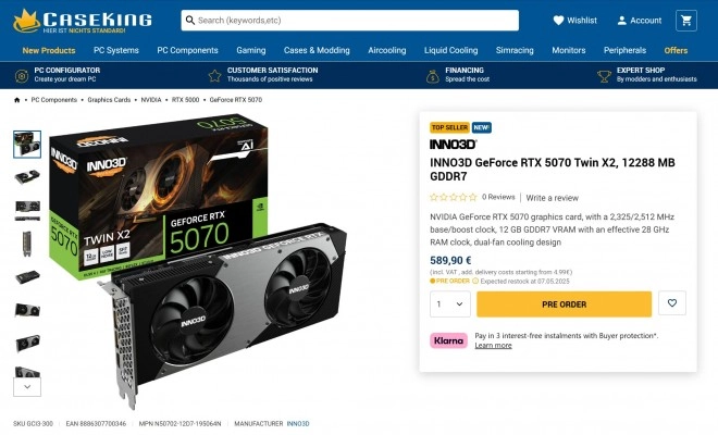 NVIDIA GeForce RTX 5070 : 589 euros en Allemagne...