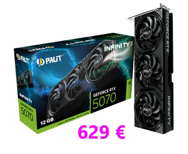 Des GeForce RTX 5070 Palit disponibles � 629 euros