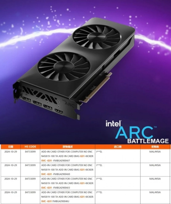 Le GPU Battlemage G31 voyage toujours !