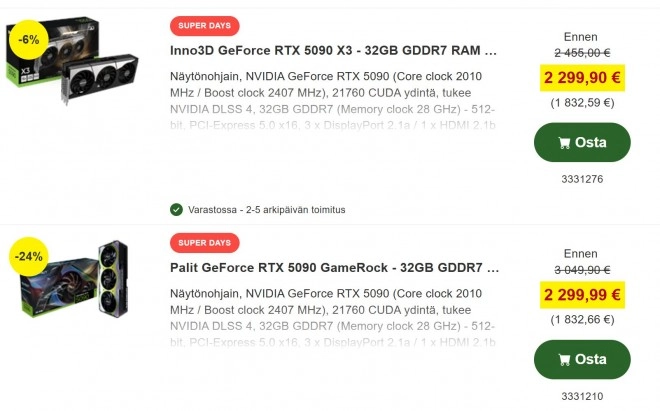 Oui, oui, oui, la GeForce RTX 5090 passe sous le MSRP !!! YOUPI, mais...