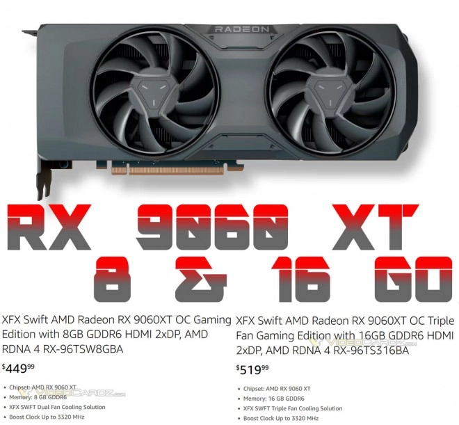AMD Radeon RX 9060 XT : � partir de 449 dollars ???