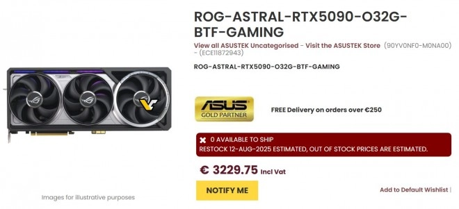 ASUS ROG Astral RTX 5090 BTF Edition : 3200 euros SVP !!!