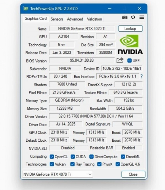 TechPowerUp GPU-Z passe en version 2.67.0