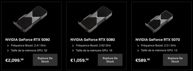NVIDIA baisse de nouveau le prix de ses GeForce RTX 5000 FE