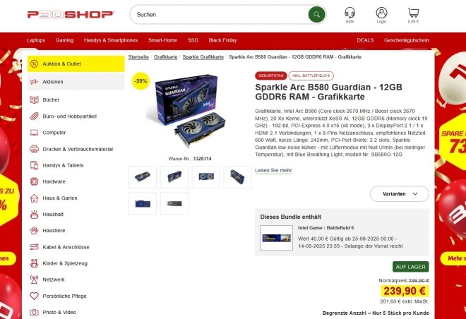 Imbattable, la Arc B580 tombe � 239 euros avec Battlefield 6 en bundle !!!