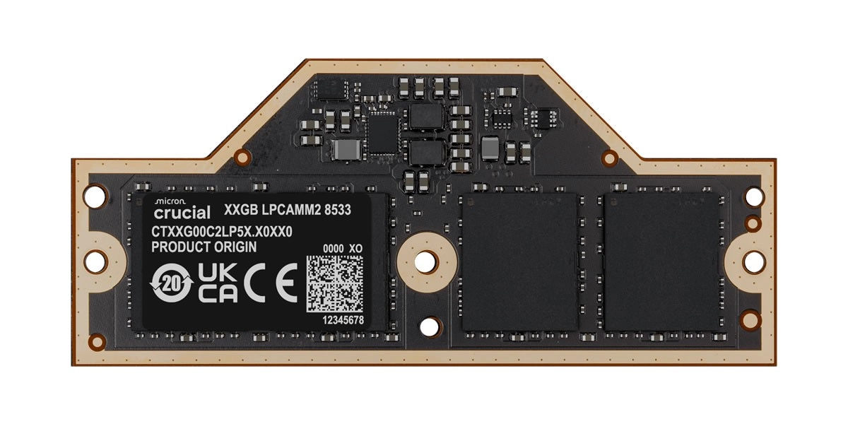 Crucial acc�l�re sa m�moire LPCAMM2, d�sormais � 8533 MT/s
