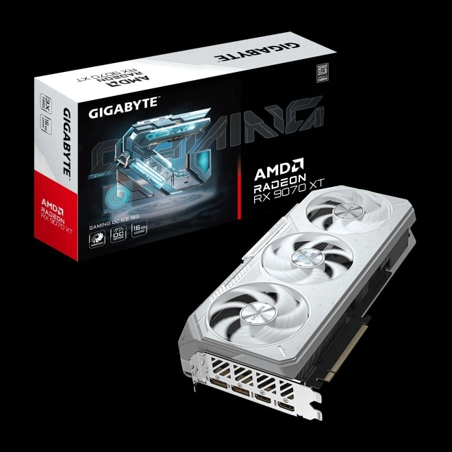 GIGABYTE d�voile des RX 9070 XT et RX 9060 XT Gaming ICE qui sont blanches, enfin non gris clair ou plut�t blanc...