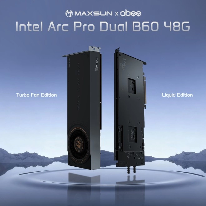 Maxsun propose son improbable Arc PRO B60 Dual 48G en version watercool�e !