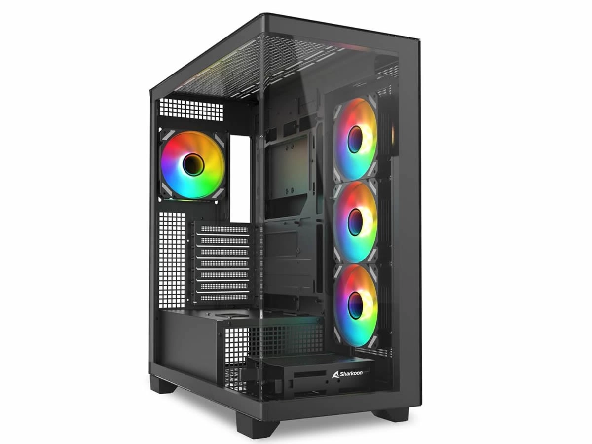 Sharkoon ELITE SHARK CA500, vue totale sur les composants et le RGB
