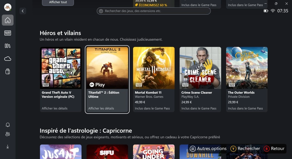 A la d�couverte de l'interface Xbox sous Windows 11, plus Armoury Crate SE