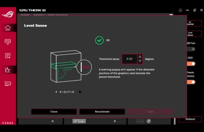 Le logiciel GPU-Tweak III se met � jour et surveillera l'inclinaison de la future ASUS ROG Matrix GeForce RTX 5090 �dition limit�e 30e anniversaire