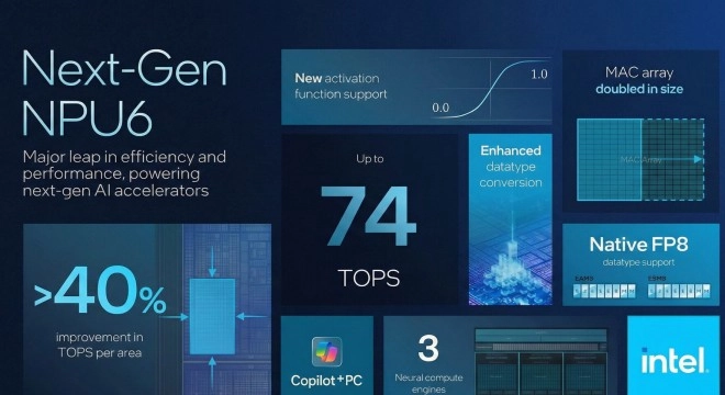 Intel Nova Lake : une NPU 6 � 74 TOPS pour les futurs PC de bureau