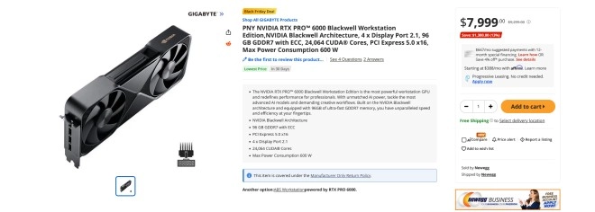 La RTX 6000 Pro de NVIDIA tombe sous les 8000 dollars !