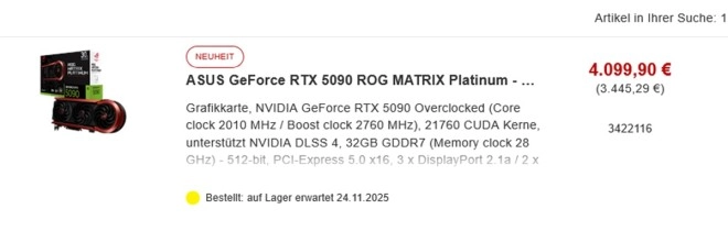 La ROG Matrix GeForce RTX 5090 �dition limit�e 30e anniversaire d'ASUS r�f�renc�e : un prix et une date !