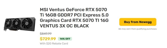 La GeForce RTX 5070 Ti tombe � 730 dollars aux USA et chez nous ?