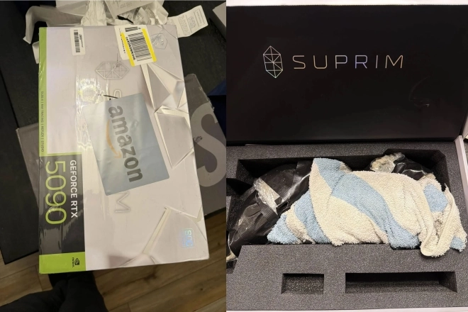 Il commande une RTX 5090 MSI SUPRIM et re�oit des cailloux envelopp�s dans une serviette
