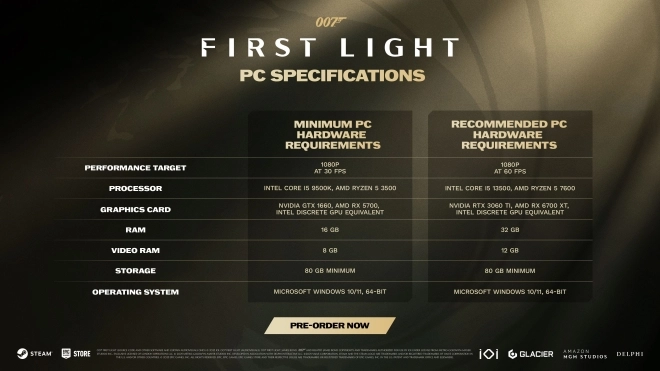 Le jeu 007 First Light d�voile de cons�quentes recommandations hardware !