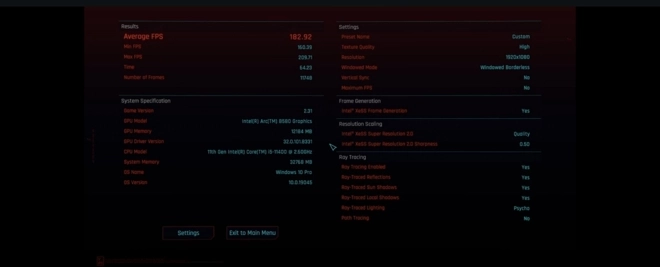Un utilisateur a trouv� le moyen d'activer le XeSS 3 d'Intel pour les architectures Battlemage et Alchemist